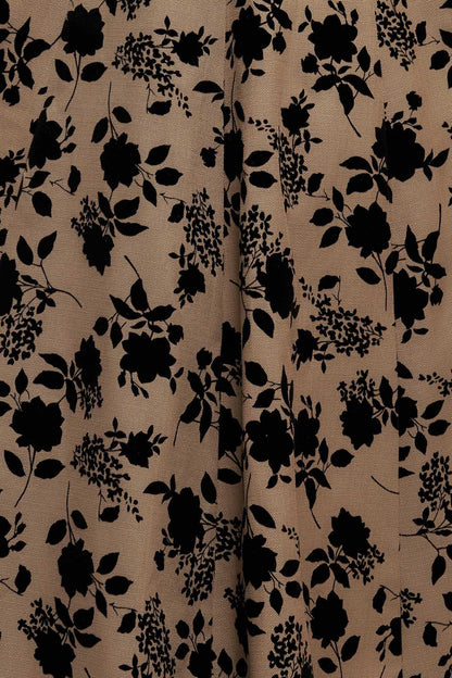 Classic Bloom Look Woven Flocking Circle Skirt