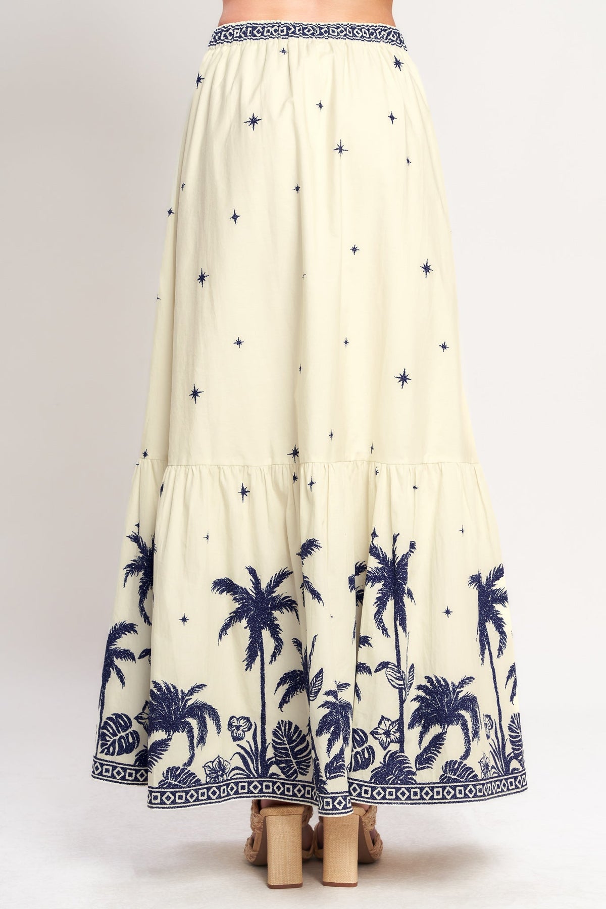 Boho Constellation Woven Maxi Skirt