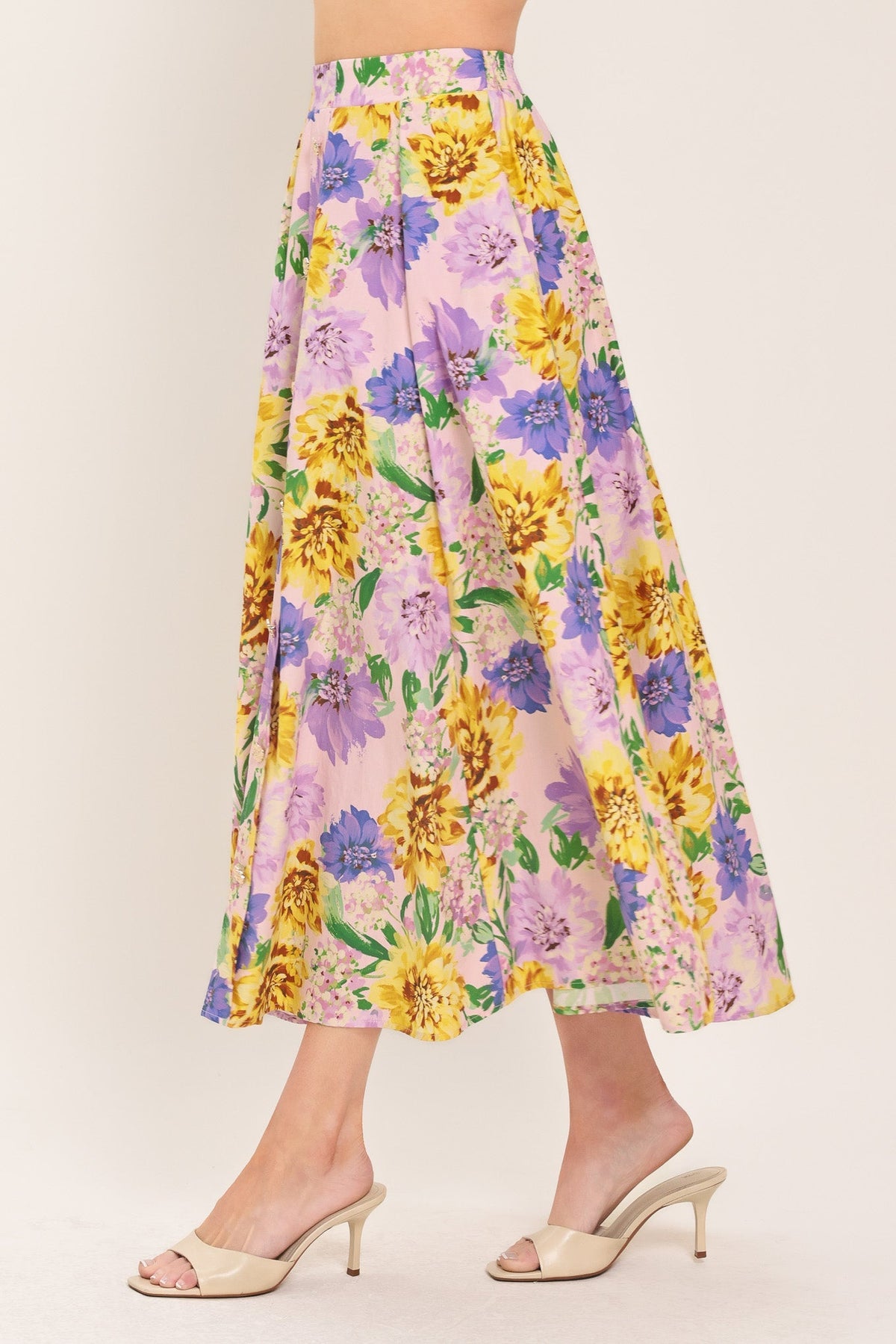 Blossom Market Woven Full Midi Skirt