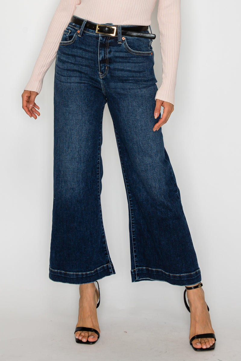 Camille High Rise Cropped Palazzo Jeans