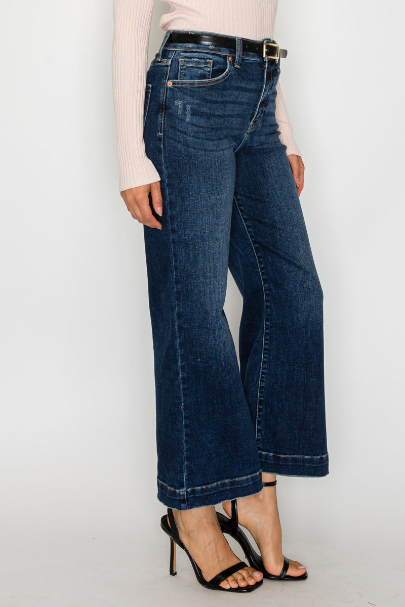 Camille High Rise Cropped Palazzo Jeans