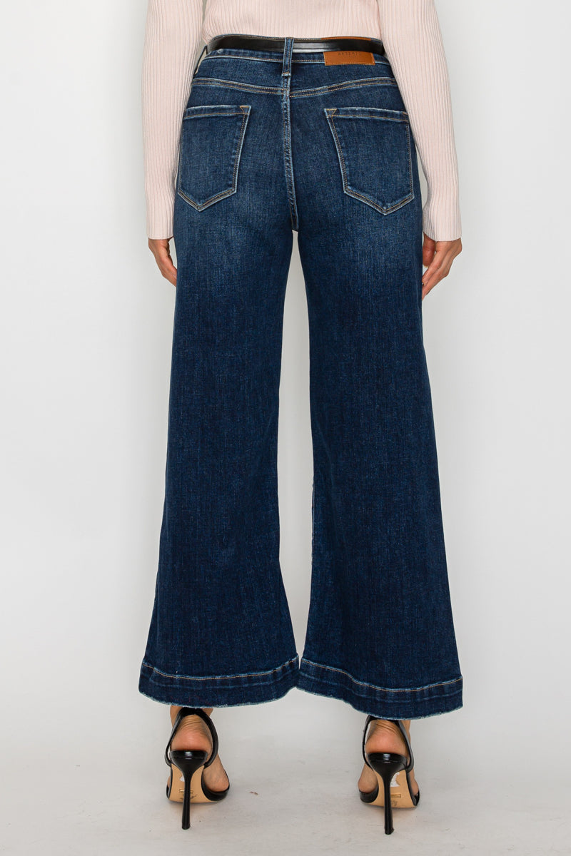 Camille High Rise Cropped Palazzo Jeans