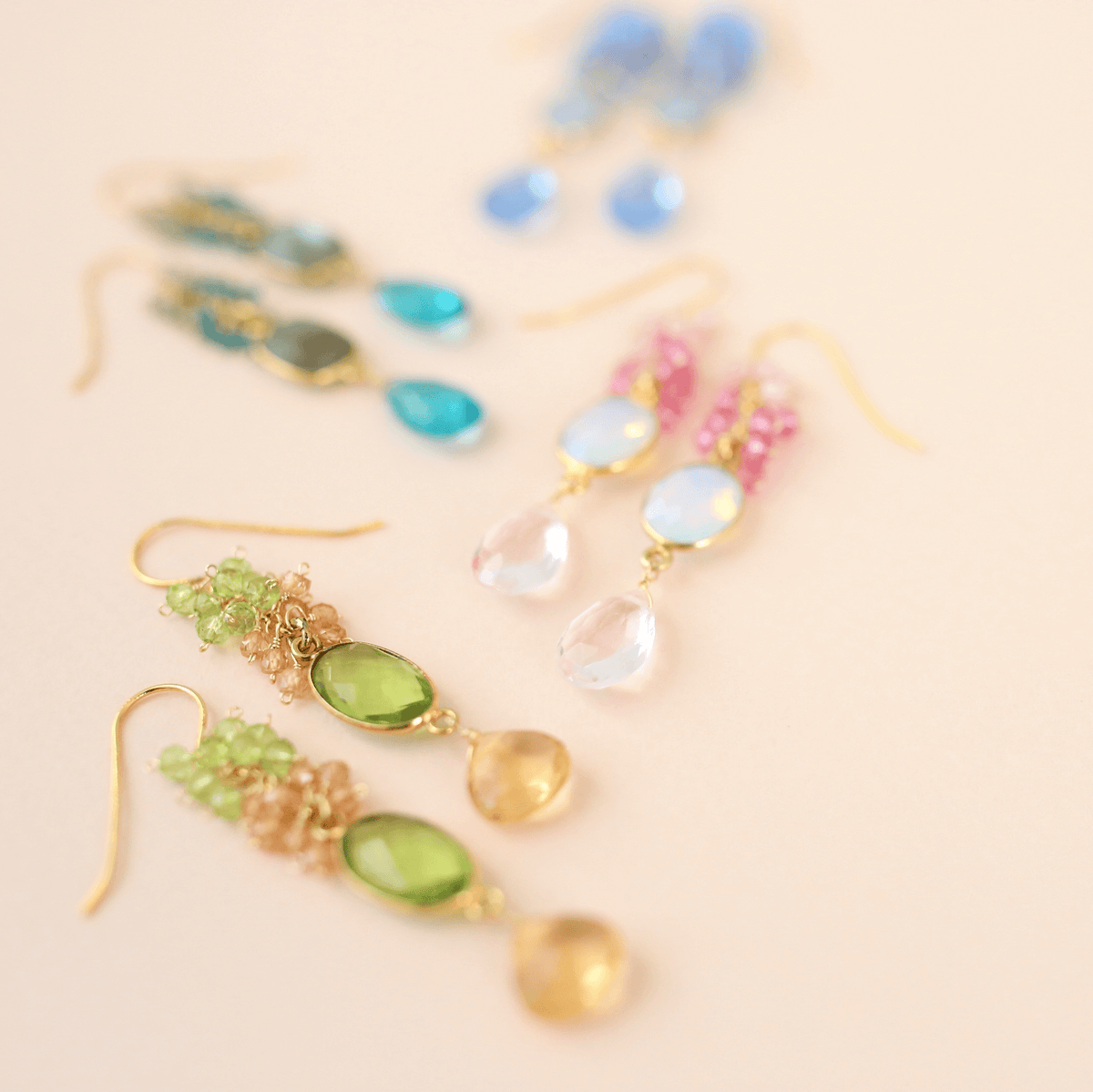 Bezel Cluster Earrings