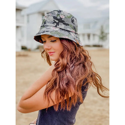 C.C Floral Camouflage Reversible Bucket Hat