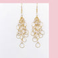 Clear Quartz Gold Chain Loop Earrings