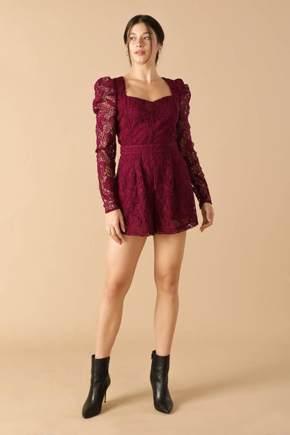 Days Go by Lace Woven Romper