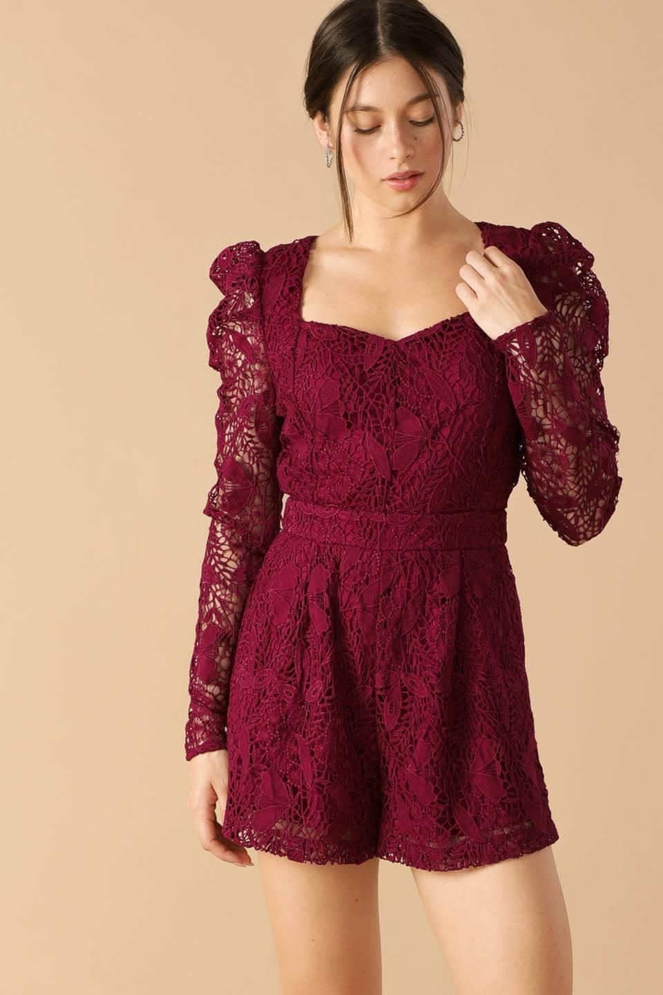 Days Go by Lace Woven Romper