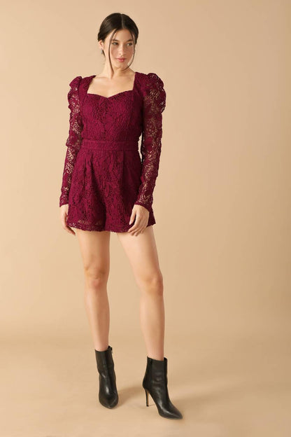 Days Go by Lace Woven Romper