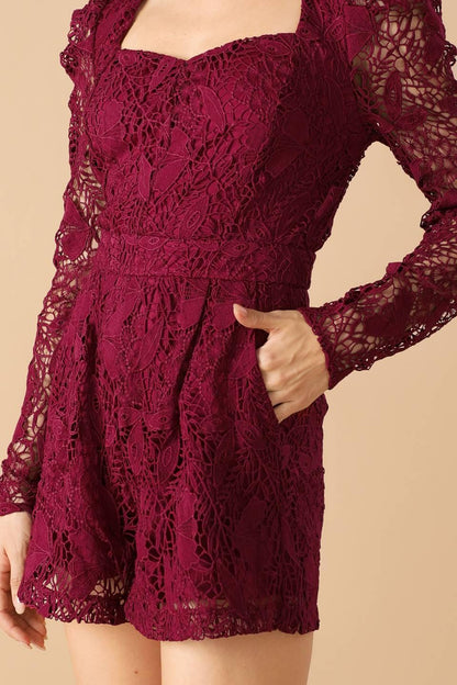 Days Go by Lace Woven Romper
