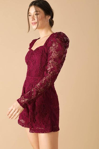 Days Go by Lace Woven Romper