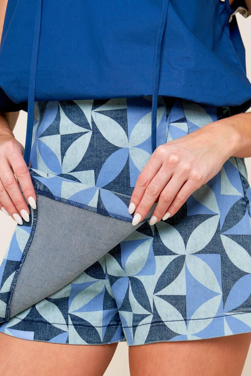 Enticing Darling Blue Denim Skort