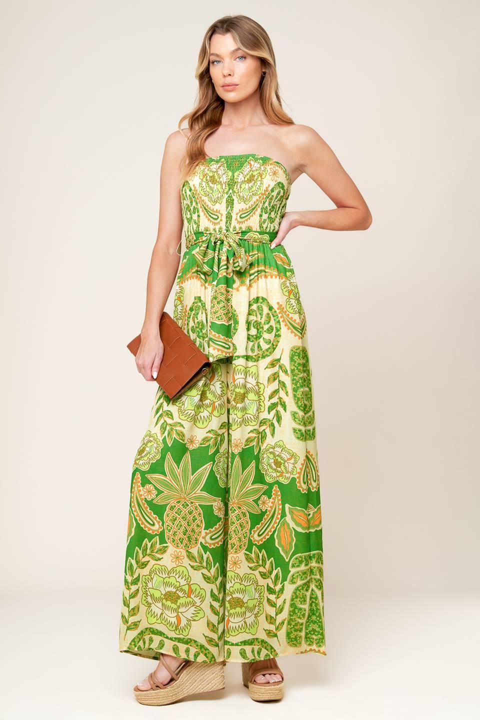 Cameron Meadow Green Woven Jumpsuit