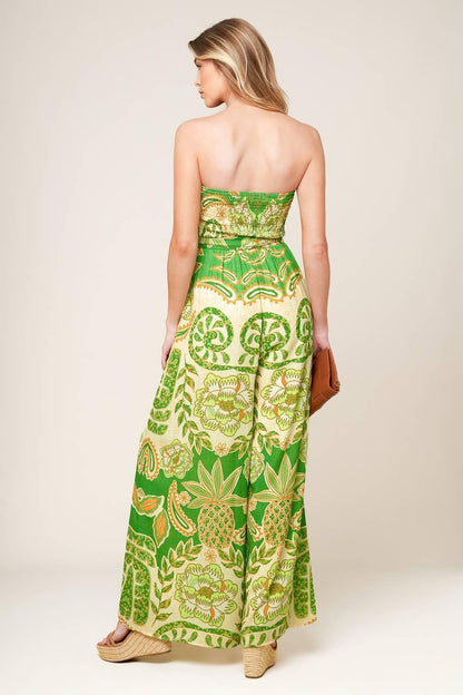 Cameron Meadow Green Woven Jumpsuit