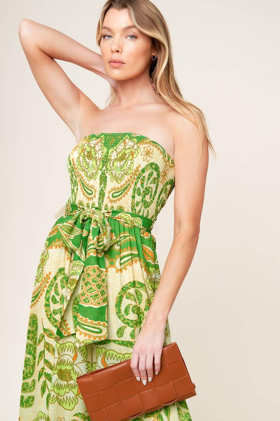 Cameron Meadow Green Woven Jumpsuit