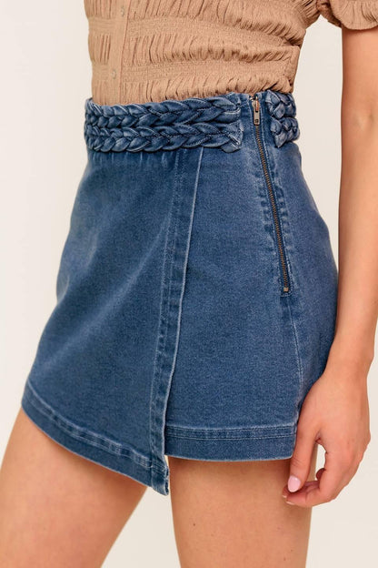 French Moss Denim Skort