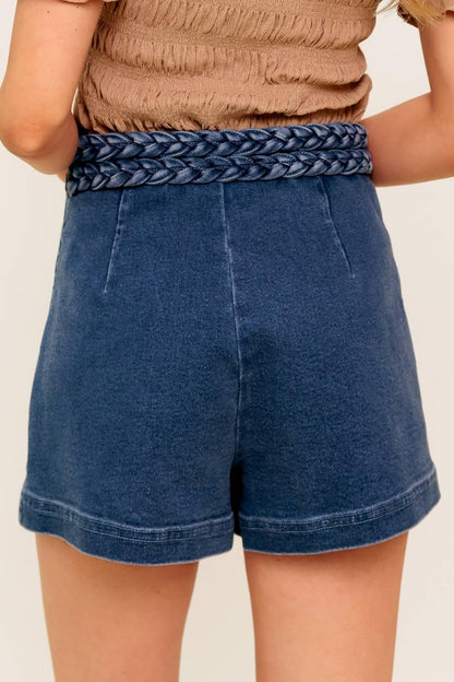 French Moss Denim Skort