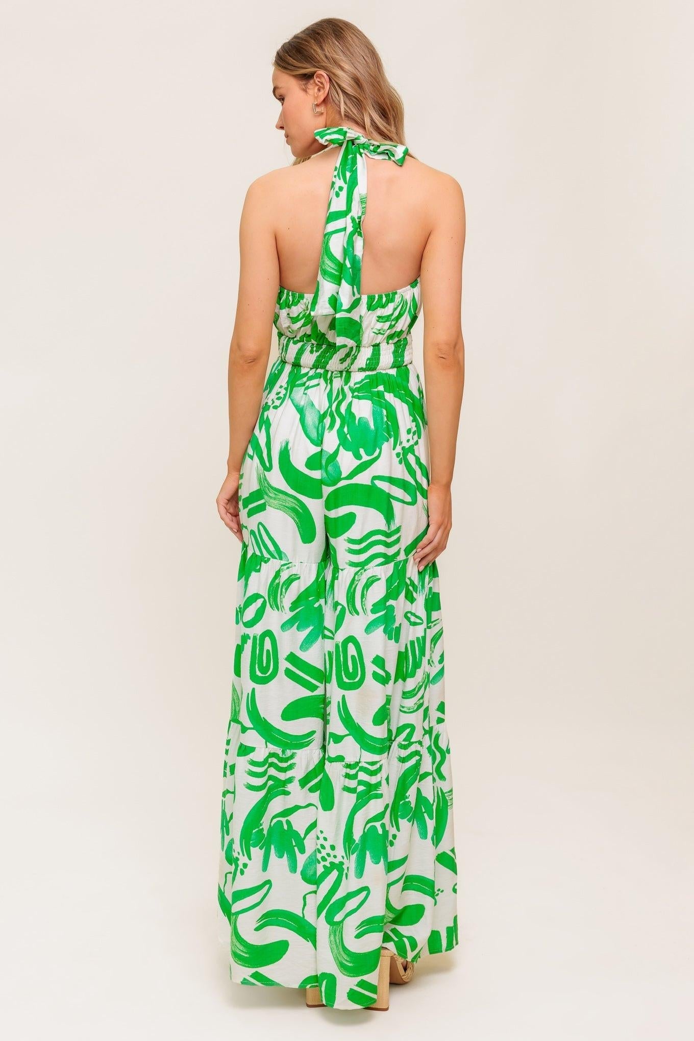Garden Whisper Green Woven Jumpsuit