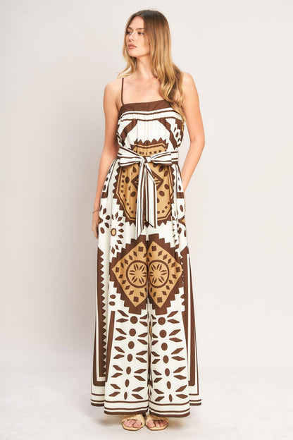 Earthy Elegance Boho Woven Jumpsuit