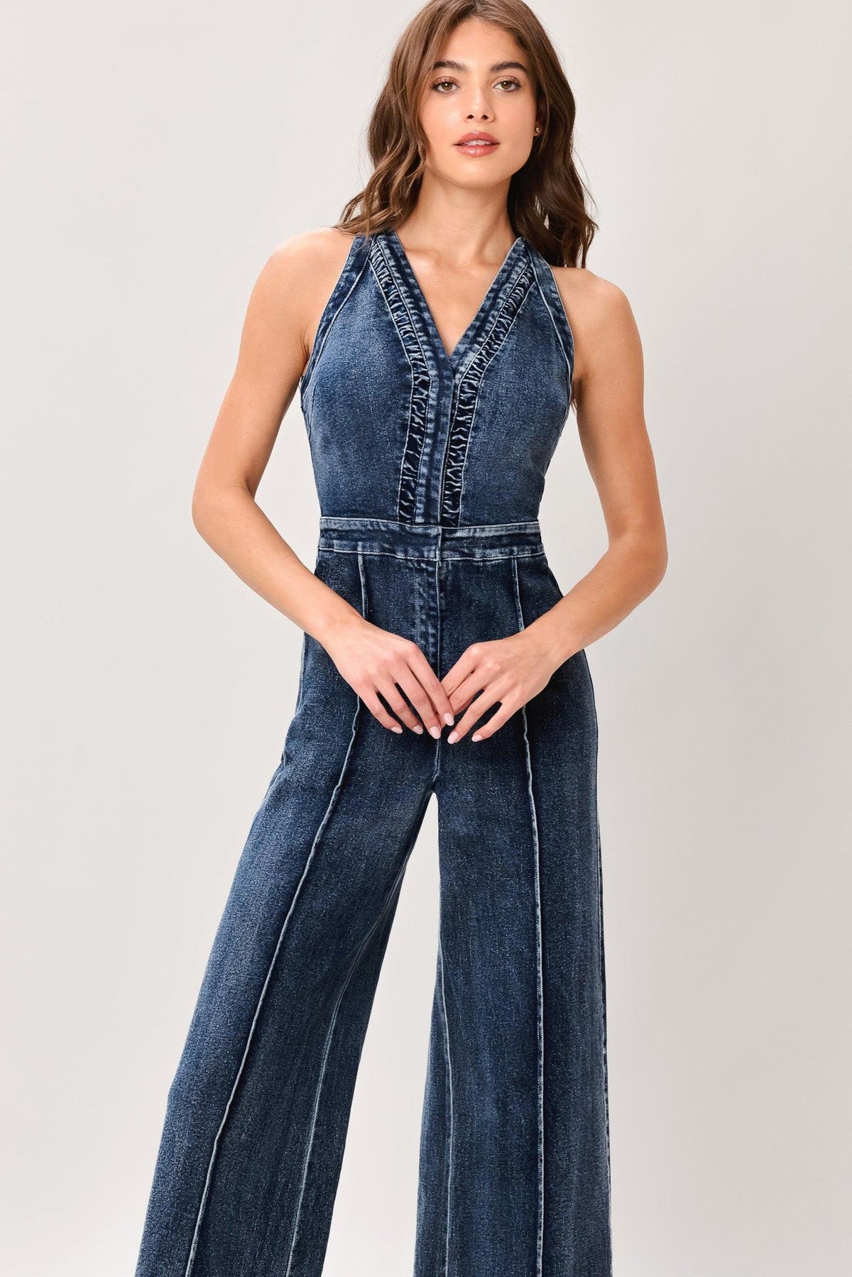 Cool Structure Denim Jumpsuit