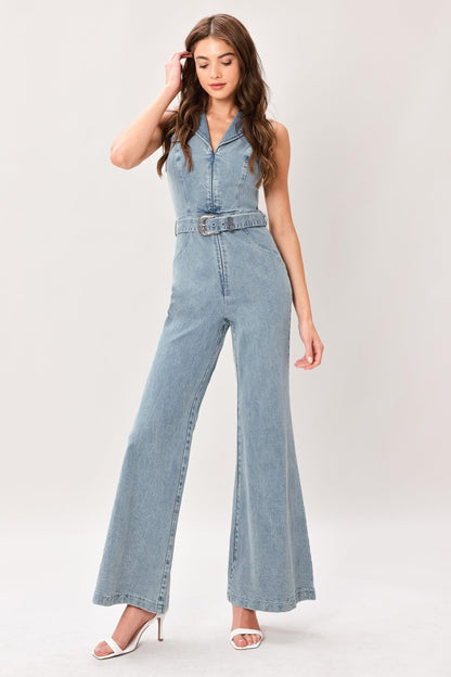Flare Icon Denim Jumpsuit