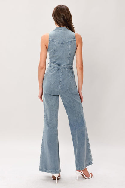 Flare Icon Denim Jumpsuit