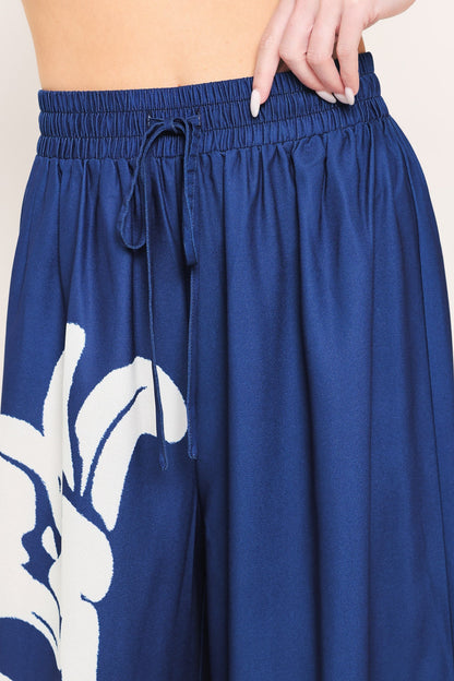 Coastal Bloom Woven Wide Pants
