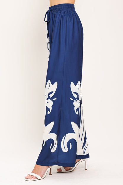 Coastal Bloom Woven Wide Pants