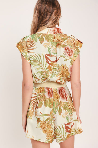 Earthy Paradise Woven Romper