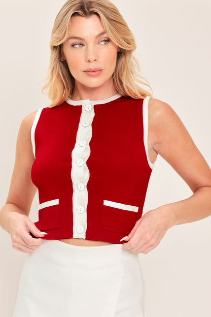 Cherry Soda Sweater Knit Top