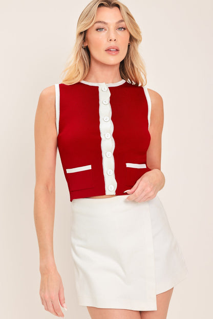 Cherry Soda Sweater Knit Top
