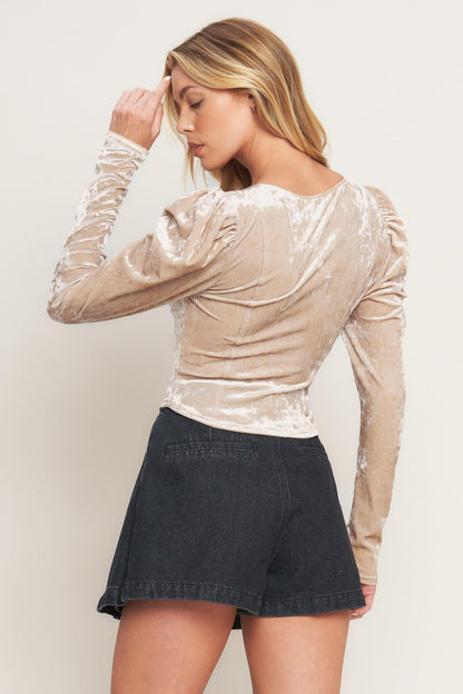 Fairy Cream Velvet Top