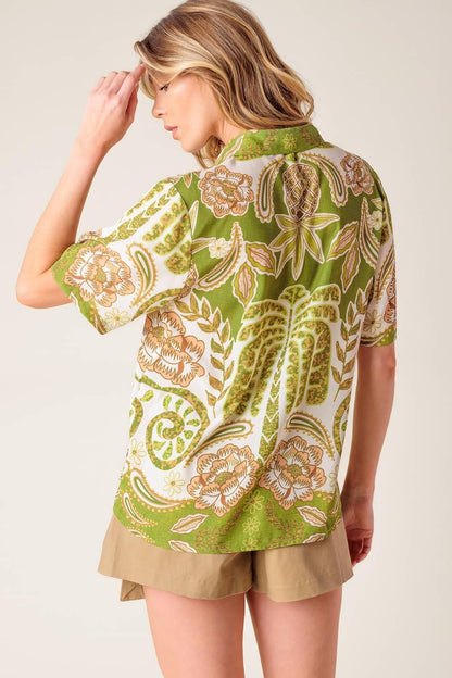 Distant Echoes Green Woven Shirt