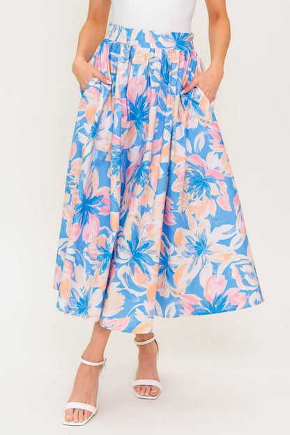 Golden Hour Harmony Woven Top and Skirt Set