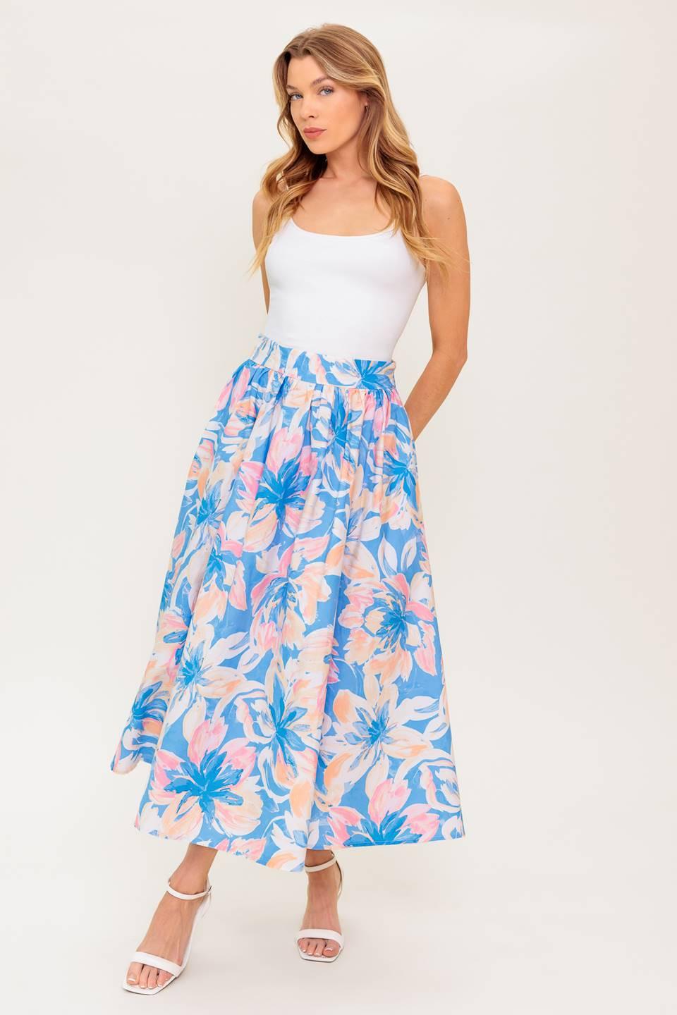 Golden Hour Harmony Woven Top and Skirt Set