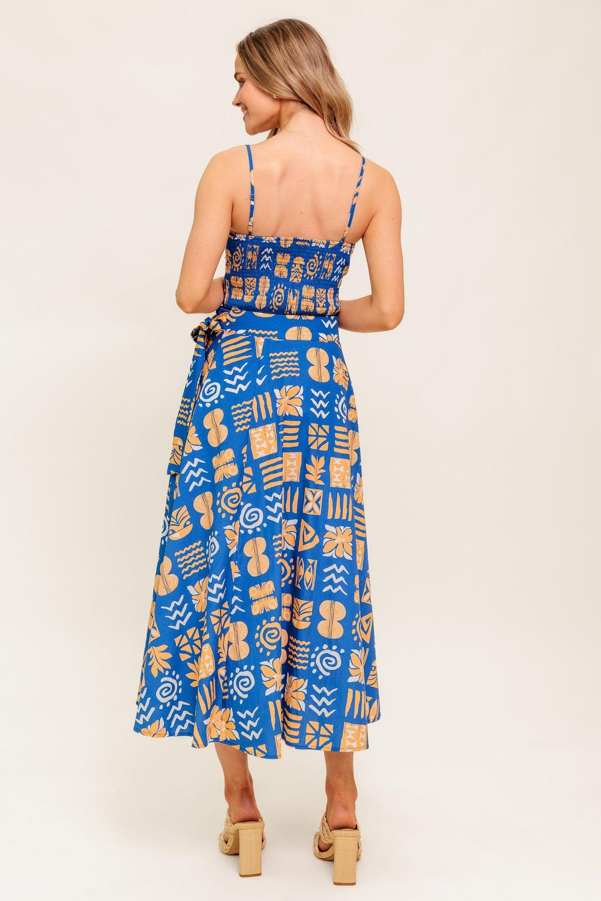 Dewdrop Silence Woven Top and Skirt Set