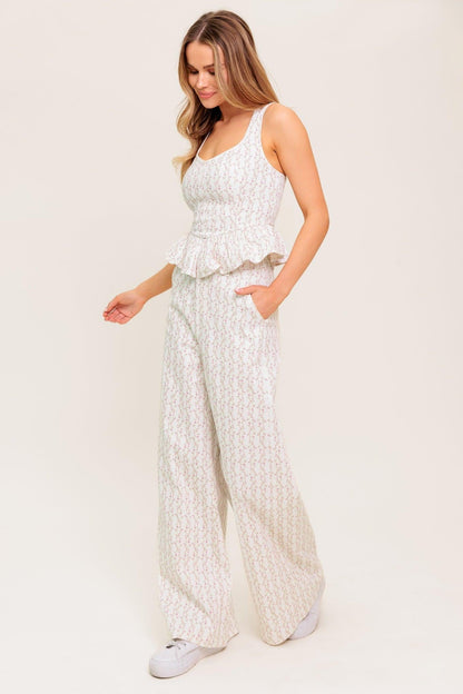 Citrus Flow Ivory Woven Top