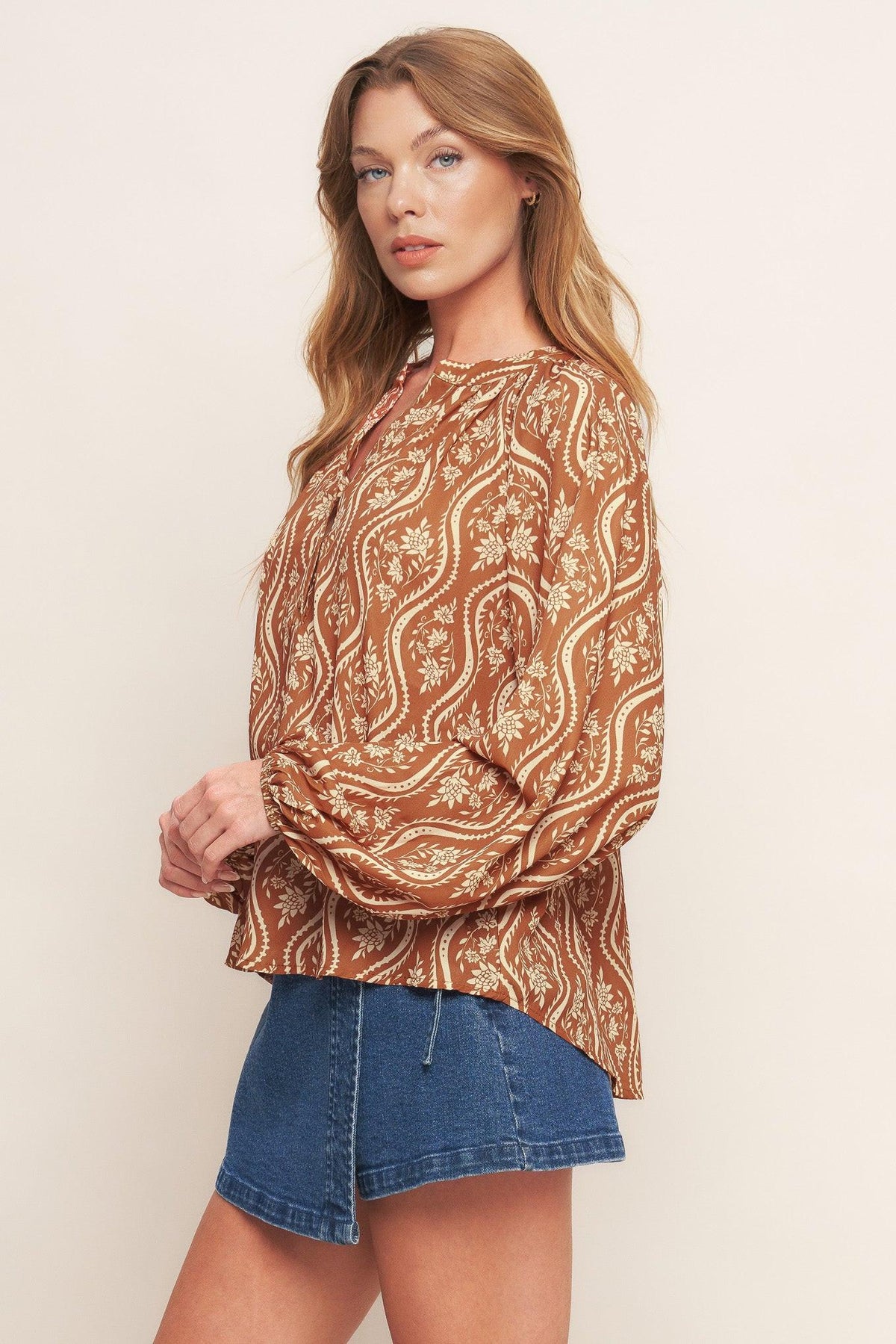 Angelic Sweetie Brown Woven Top