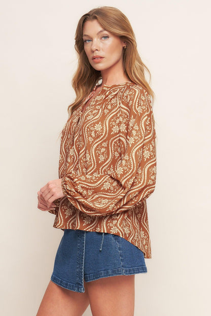 Angelic Sweetie Brown Woven Top