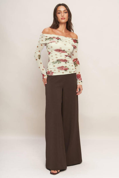 Cream & Bloom Delight Power Mesh Top