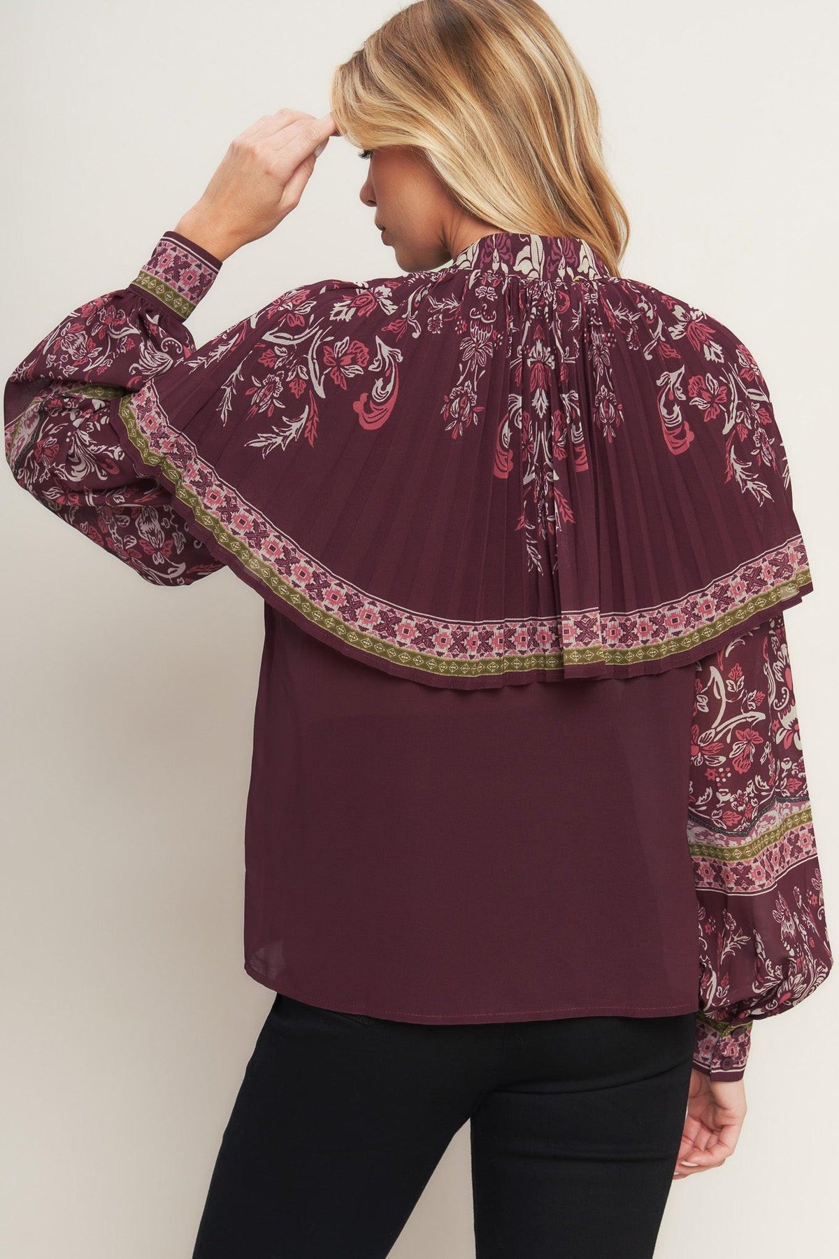 Aztec Cherry Woven Top