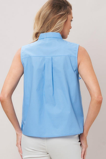 Elegant Sky Woven Top