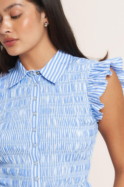 Effortlessly Sweet Striped Woven Top