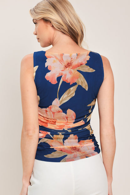 Deep Sea Bloom Power Mesh Tank Top