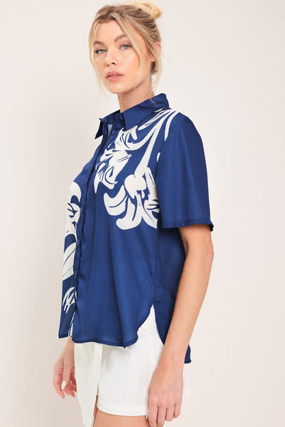 Coastal Bloom Woven Top