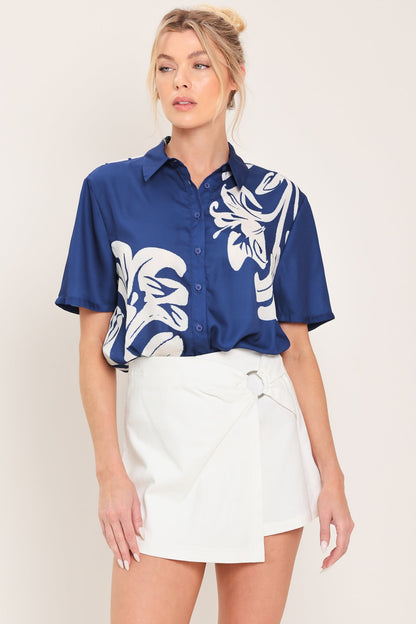 Coastal Bloom Woven Top