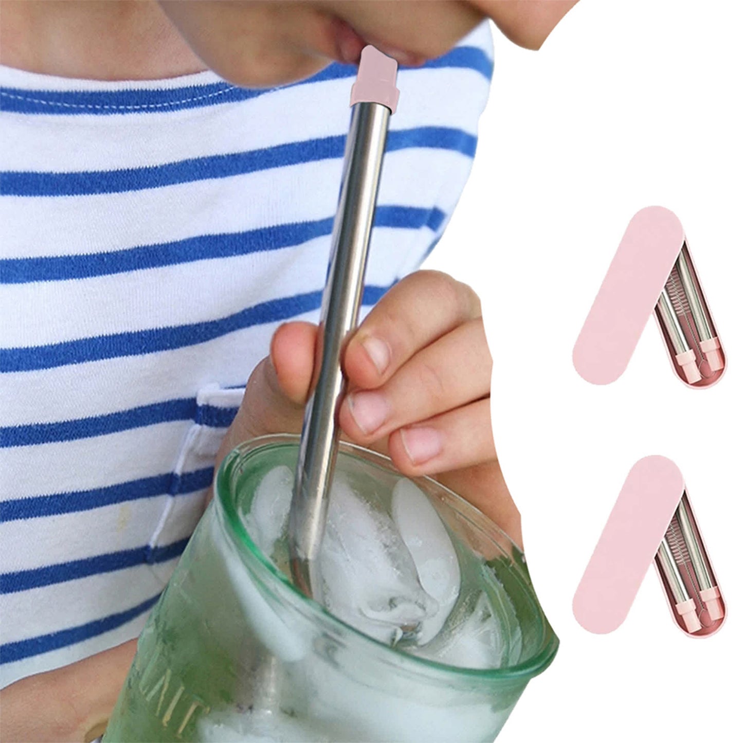 1947Kitchen 2-Pack: Collapsable Telescopic Reusable Drinkable Straw