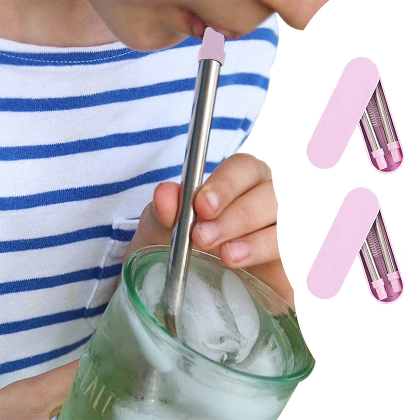 1947Kitchen 2-Pack: Collapsable Telescopic Reusable Drinkable Straw