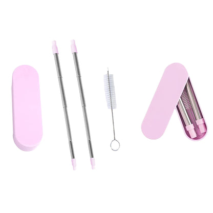 1947Kitchen 2-Pack: Collapsable Telescopic Reusable Drinkable Straw