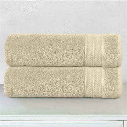 Elegant Comfort 2-Piece Turkish Cotton Three Line Popcorn Bath Towel Set, 27 x 54 inch