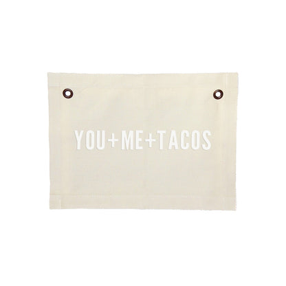 Frankie Jean You+Me+Tacos Small Canvas Flag